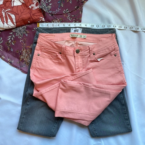 Bundle-1 Paige Skinny Verdugo Jeans Size 27 - Iris Pant Size 5 and 2 Summer tops - Picture 12 of 16